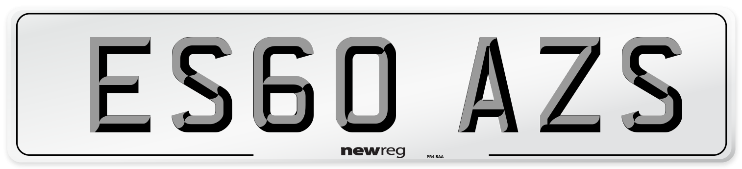 ES60 AZS Number Plate from New Reg
